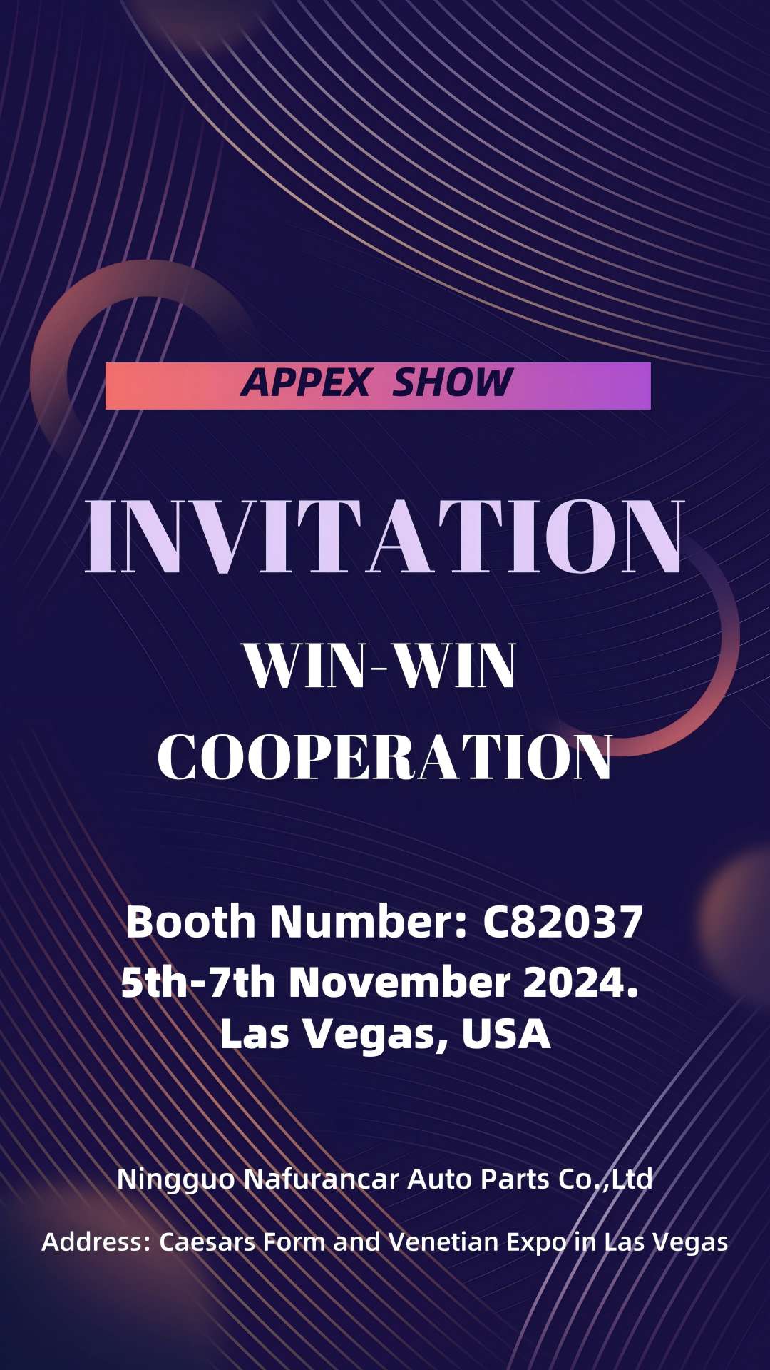 Компания Nafurancar примет участие в выставке Appex Show в Лас-Вегасе с 5 по 7 ноября 2024 года.